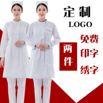 White coat female nurse clothes summer short sleeve doctor work clothes long sleeve beauty salon medicine shop clothes student laboratory clothes