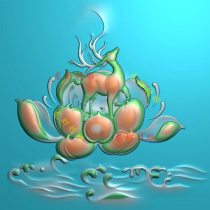  Carved figure lotus sika deer JDP format Passepartout new fawn jade carved figure wave lotus deer brand