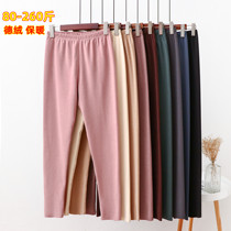 Large size autumn and winter double-sided velvet autumn trousers women 200kg fat mm fever plus velvet thickened student warm trousers wool pants