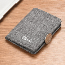 Canvas wallet male short student thin tide ultra-thin personalized wallet simple can put drivers license multi card position Tide brand