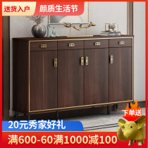 New Chinese Shoe Cabinet Solid Wood Frame Home Doorway Large Capacity Light Lavish Luxury Closing Cabinet Lockers Balcony Containing Partition Cabinet