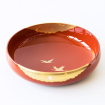 Japan Imports Mountains Lacquer Gold Leaf gold leaf Lucky Crane Fruit Broad Market Day Style Cutlery Bowl bowl Pellet Basin Jo relocation