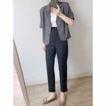 ACHU Black 90% Western Pants Woman Summer Pituitary Sensation Small Child Spring Autumn High Waist Straight Cylinder Commuter Occupational Smoke Pipe Pants