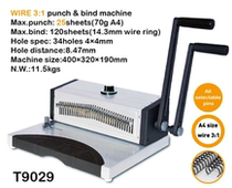 Ying YB-T9029 full knife iron ring binding machine 3:1 square hole iron ring binding machine 34 hole knife