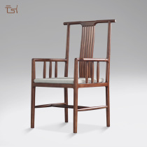 Tea chair new Chinese official hat chair master chair master chair set solid wood Zen armrest tea table chair high backrest dining chair