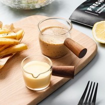 Mini glass high temperature resistant milk jug seasoning dish with handle small milk cup milk can Coffee pour Milk Cup dipping dish