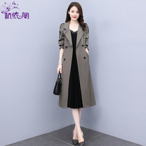 High-end trench coat womens long model 2021 this year popular spring and autumn winter New High sense fashion age age coat coat coat