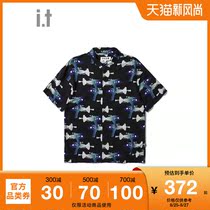  it R R G S mens short-sleeved shirt 2021 summer new product personality street full-width printing 00250XG