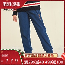 Beshy and outdoor childrens fleece pants for boys and girls plus velvet thick warm feet outdoor sports long pants