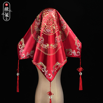 Chinese wedding hijab head Xiuhe clothing wedding red hijab shake sound increase cover bride head yarn red show head