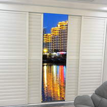 Mobile door Balcony Pushing Ramen Kitchen Living-room Folding Door White Glass Partition Indoor Toilet Wardrobe Door Customisation