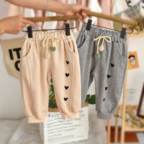 Baby pants loose sports girl trousers foreign style open gear wear autumn new baby girl casual pants