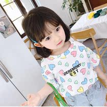 Small children 2021 girls baby leisure and comfortable foreign style short sleeve T-shirt summer childrens clothing new personality jacket