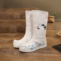 Original ancient dress Han clothes Mens boots National Wind Long boot Boots Cos Ancient Wind Boots Bow Boots