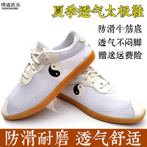 Summer Taiji shoes Womens leather beef tendons Tai Chi practice shoes martial arts shoes mens summer breathable performance sneakers