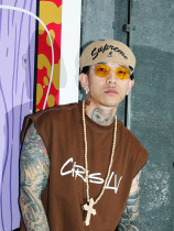 1807(S45)Moose retro hip hop Rapper new rap Little Red Book Night vision yellow trend Sun sunglasses