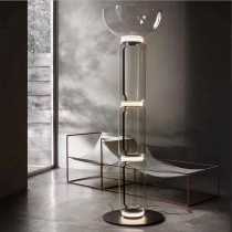 Italian designer Nordic simple glass vertical floor lamp living room sofa bedroom bedside Model Room table lamp