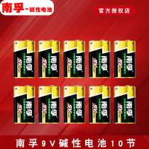 Nanfu 9V alkaline battery 10 multimeter Mike microphone toy 6LR61 square laminated nine volts 6F22