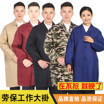 Work clothes mens long coats dust-proof wear-resistant labor covers custom porters summer blue coats
