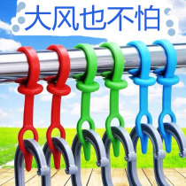 Clothes hanger fixed buckle clothes non-slip drying clothes windproof clothes artifact lengthened windproof clothes hook silicone clothes hanger
