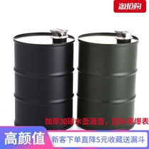 304 stainless steel oil drum wine bottle imported from Germany outdoor portable travel beer barrel large capacity baking black paint wine bottle