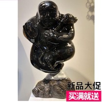 Hotel sales office model room Abstract chubby black man decoration FRP sculpture soft modern ornaments real shot