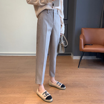 Non-wrinkled non-sticky gray good version able to show the spirit of the spirit good retro good Match 9 points casual pants autumn and winter New Women