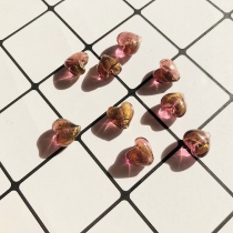 SF spot handmade custom retro gorgeous baroque purple 12*12mm love glass beaded diy accessories