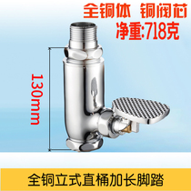 Nissin all-copper vertical foot flush valve booster foot stoop toilet flush valve toilet bowl extension delay valve