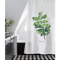 Nordic fresh ins green shower curtain set thickened waterproof and mildew-proof polyester partition curtain blackout curtain curtain