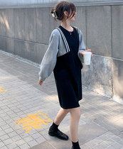 Korean maternity dress spring and autumn 2021 New coat autumn suit fashion out pregnant women dress autumn