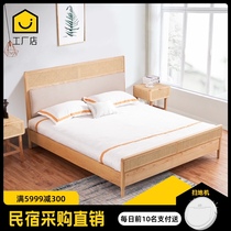 bei europfine Inn Hotel Casa Real wood bed 1 8 meters double modern ash rattan master bed furniture