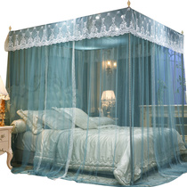 Palace Mosquito Net Home New Princess Wind Triple Door Open Ground Thickened Encrypted Bedroom Bracket Free of Mounted Bed Mantle