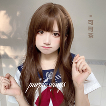 Wig female summer long hair air cartoon bangs net red black long straight natural long straight hair simulation jk full headgear