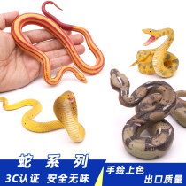Simulation snake model Childrens wild animal toy crawling gold python Cobra Rattlesnake Silver ring snake Fake snake