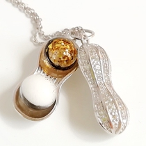 Baby Fetal Hair Pendant Tire Hair Souvenir DIY HOMEMADE MATERIAL BAG 925 PURE SILVER PEANUT BREAST MILK TWINS NECKLACE