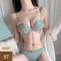 Underwear women strapless chest wrap sexy gathering small breasts without steel ring bra set plaster thin anti-sagging bra