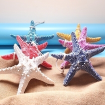 16CM simulation resin starfish 6-piece set wall decoration Mediterranean style decorations photo props children room decoration