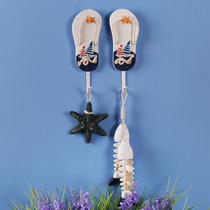 Mediterranean Style Slippers Hook decorations Creative Wall Childrens room Clothing clothing Shop Clothes hat Genguan Key Wall hanging