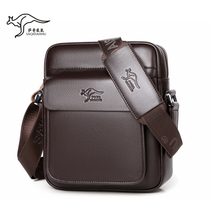 Sachi Kangaroo Genuine Leather Mens Bag Single Shoulder Bag Vertical small hanging bag Business Bull Leather Mens Backpack Diagonal Satchel Bag