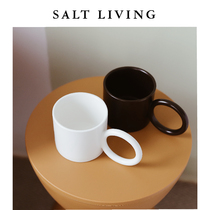 SaltLiving Creative large ring handle mug Ceramic cup Couple cup Water cup Coffee cup