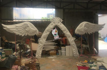 Wedding wedding foam sculpture arch Castle model European-style carved mirror frame bubble sculpture stage background decorative props