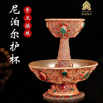 Nepal handmade pure copper wire protection cup device for wine large chassis 12 7cm