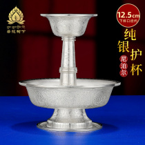 S990 sterling silver protector cup for Nepal handmade eight auspicious silver for protector cup size 12.5cm