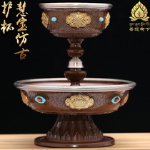 Huibao produces pure copper guardian cup Eight auspicious guardian cup Finely carved gem inlaid for Buddha supplies for the cup