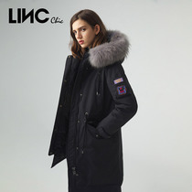 LINC Jinyujie 2020 winter new warm anti-wind Parker medium and long down jacket womens coat 2084396