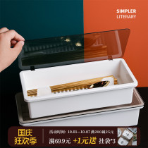 Japanese chopsticks storage box drain chopsticks rack cage commercial dustproof belt cover put knife and fork spoon household kitchen