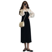 Early autumn 2021 New style retro high-end fashion temperament long skirt womens long sleeve dress autumn dress