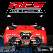 Ferrari F8 FF F12 458 488 California modified RES head section mid-tail section valve exhaust pipe explosion Street