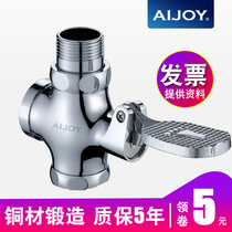 AIJOY copper squatting toilet flush valve pedal stool valve toilet flush valve toilet self-closing foot delay valve